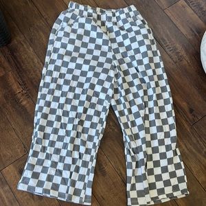 Rad checked cropped sweats.